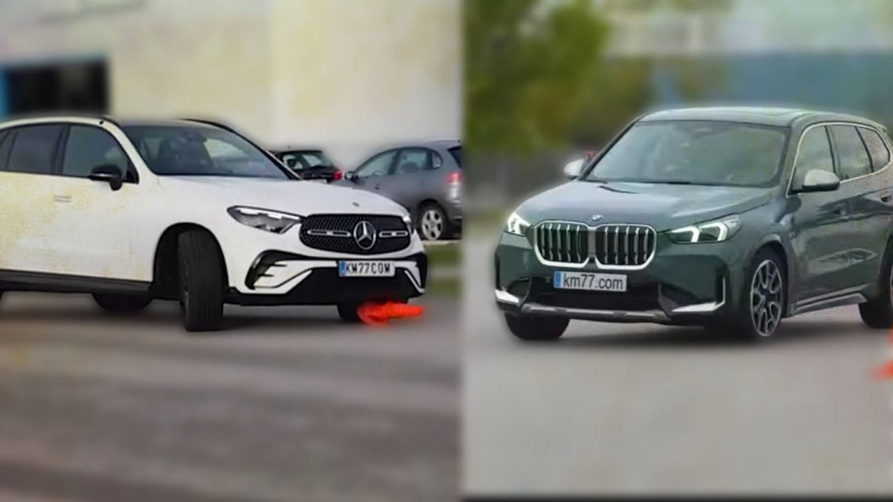Mercedes GLC 2023 vs BMW X1 moose test 2023