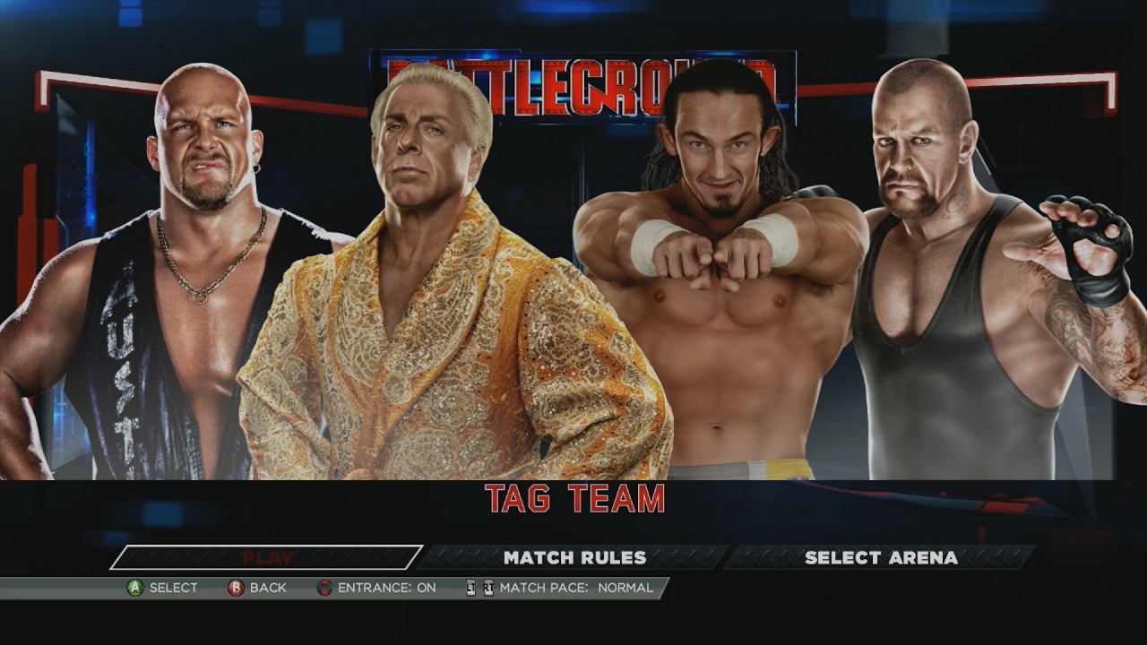 WWE 2K15: STONE COLD & RIC FLAIR VS. NEVILLE & UNDERTAKER - TAG TEAM MATCH | GAMEPLAY