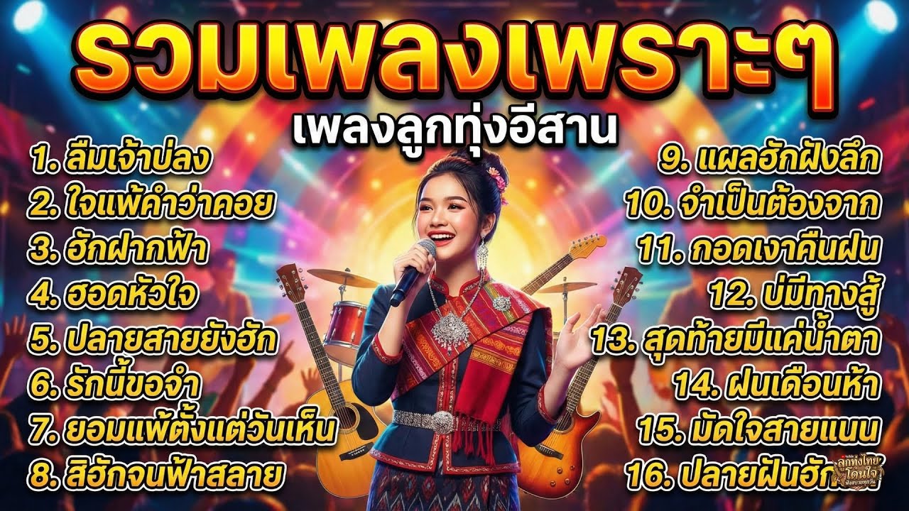 รวมเพลงลูกทุ่งรักแท้แต่แพ้ใจ ฮักบ่สมหวัง อกหักเงียบๆ ฟังเพลิน ไม่มีโฆษณาคั่น | ลูกทุ่งไทย มิวสิค