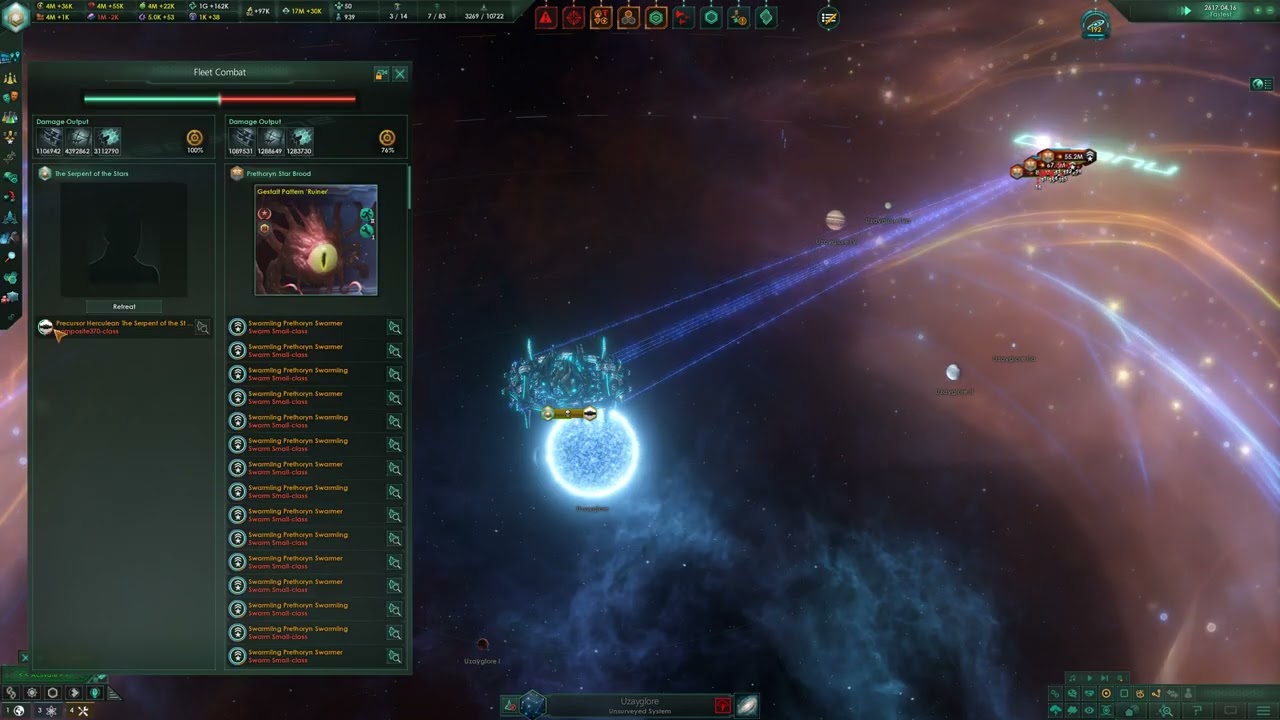 Stellaris ACOT -  Precursor Hyperion vs 25x Scourge Fleets
