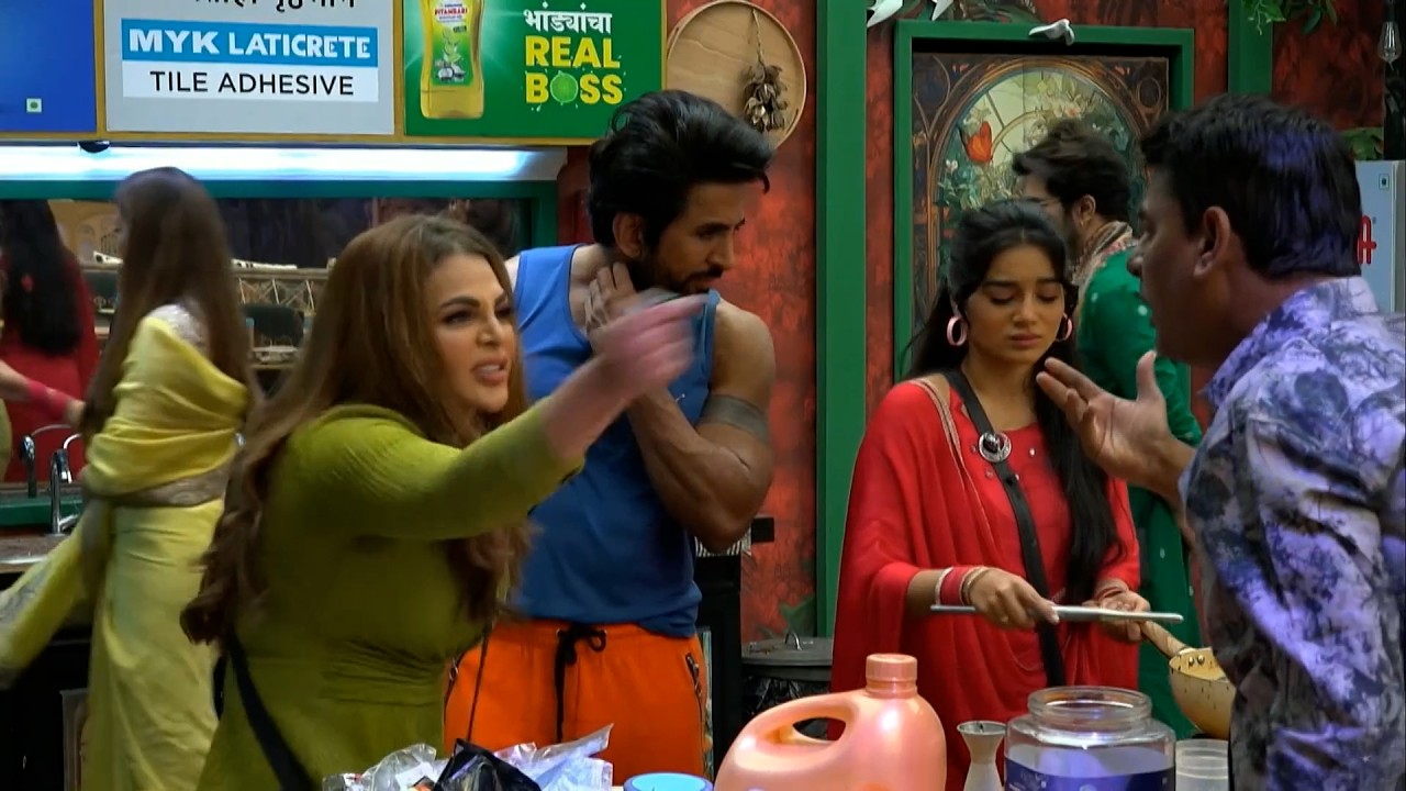 बिग बॉस मराठी ६  राखी सागर मधे हाथपाई! राखी ने उचला सागर वरती हाथ!