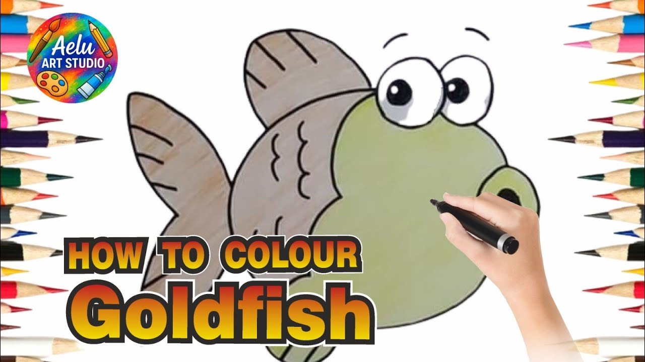 How To Colour a Goldfish 🎨 | Easy Step by Step for Kids | Aelu Art Studio
