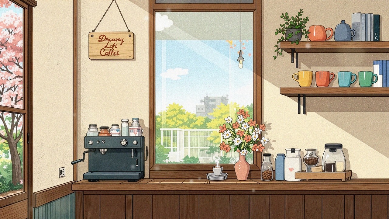 Spring Lofi Cafe ☕🌸 Cozy Morning Coffee| Lofi Deep Focus to study / relax [ Lofi Hip Hop ]