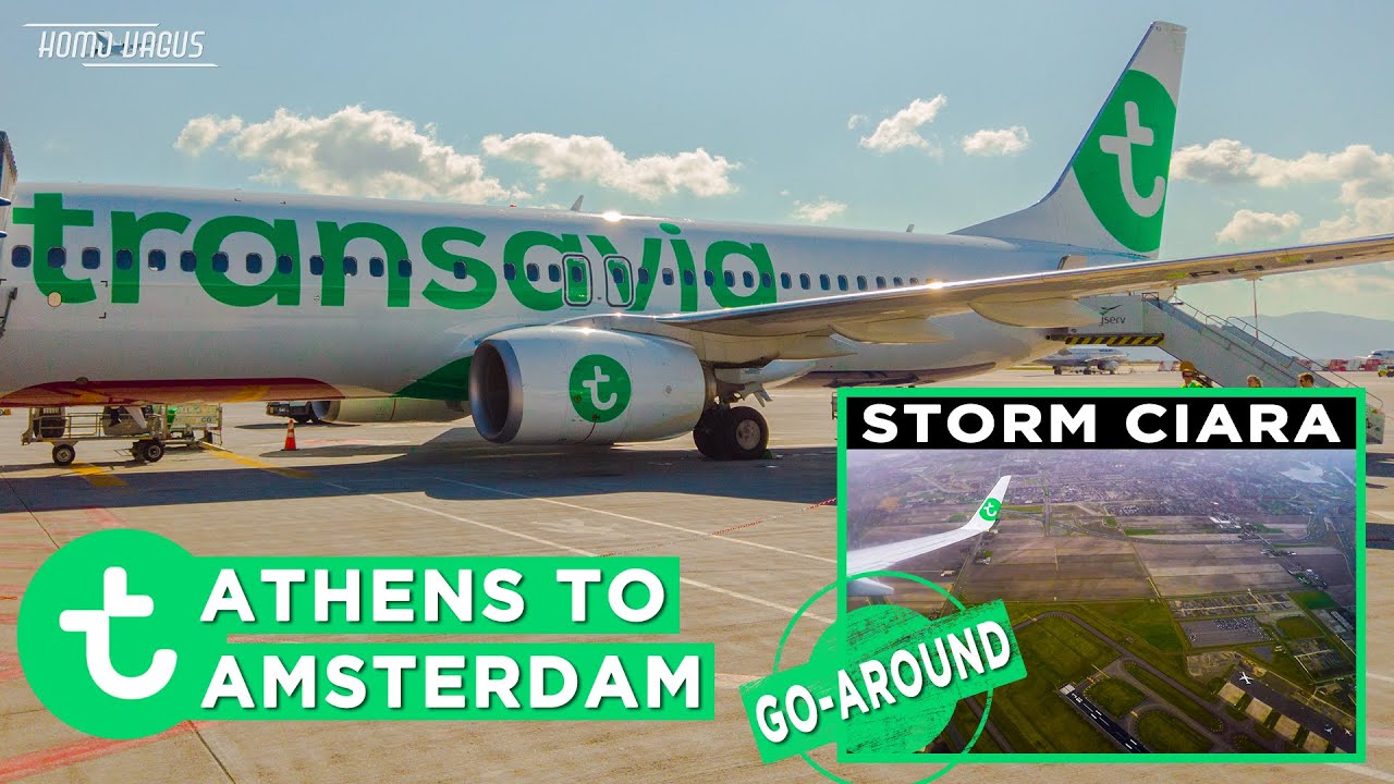 Transavia | Wind shear & GO-AROUND | Athens to Amsterdam | Flight experience