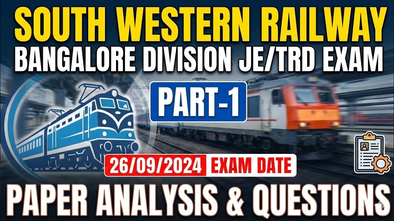 #Bangalore division JE TRD Question paper#JE trd exam paper part-1