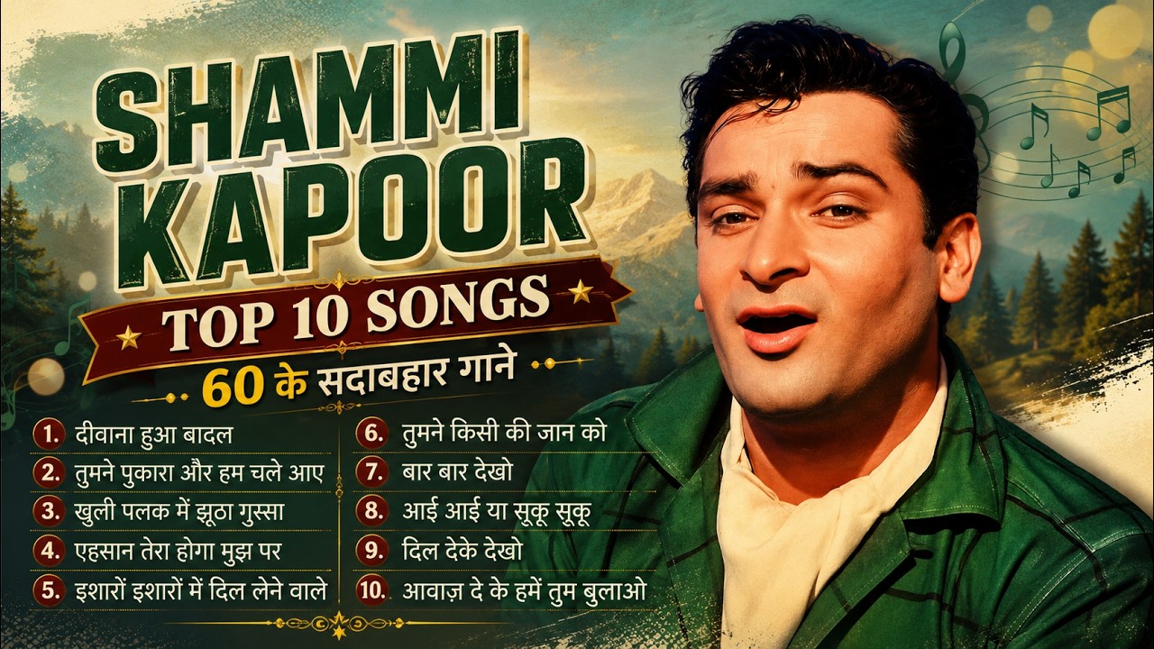 Shammi Kapoor Top 10 Songs | 60 के सदाबहार गाने | Evergreen Hindi Songs | तुमने पुकारा और हम चले आए