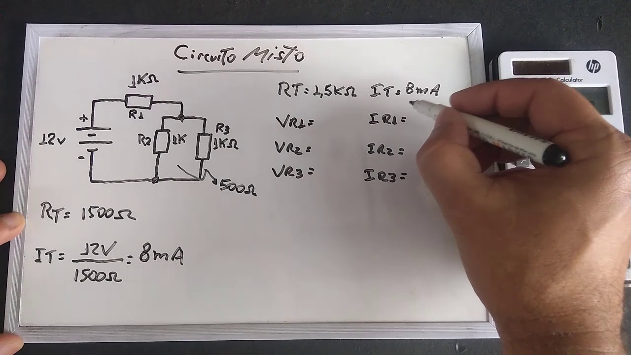 Cálculos tensões e correntes nos Resistores - Circuito Misto - parte 1