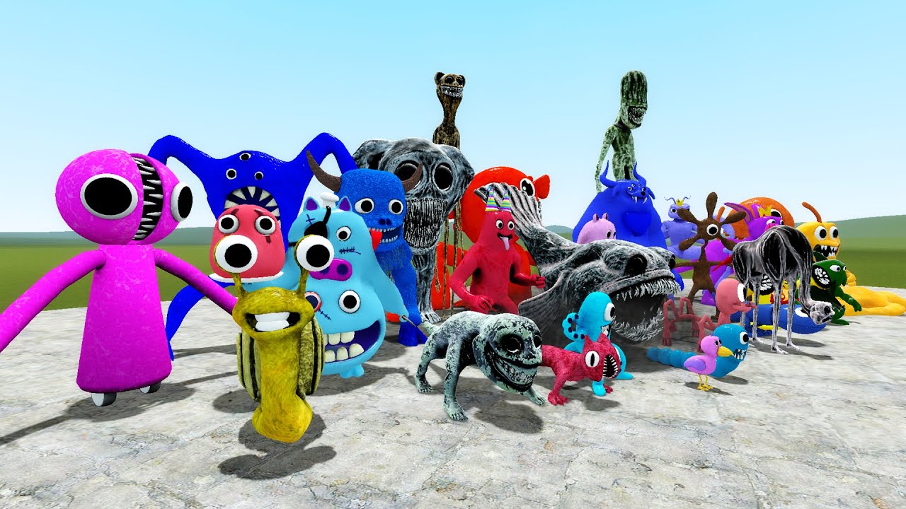Monsters Zoonomaly, Garten of Banban, Rainbow Friends in Garry's mod 