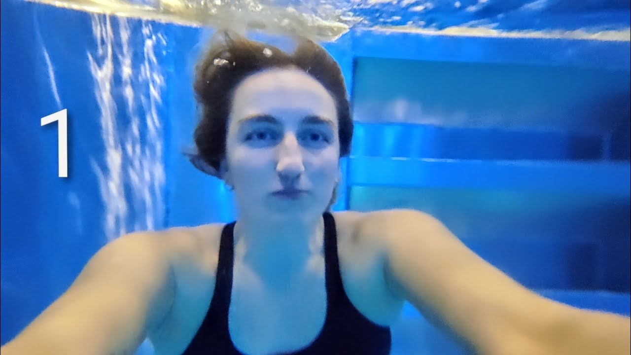 Swimming alone in my black turtle swimwear - New Pool!! / AC25