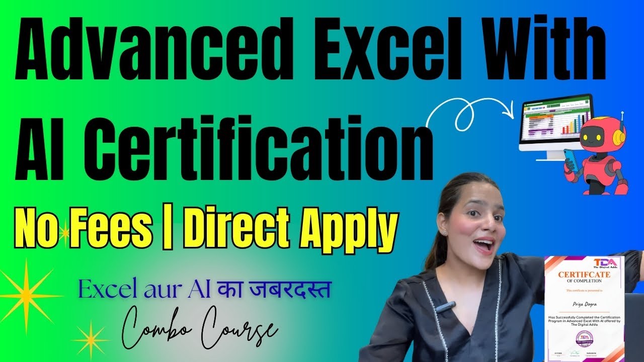FREE Advanced Excel with AI Certificate 😱 | No Fees | 2026 Latest