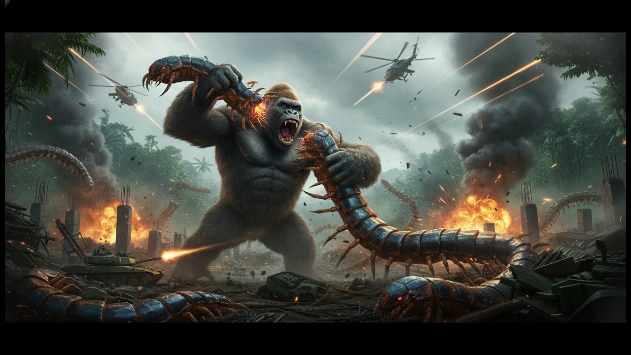 monster attack kong and military epic fights vs giant centipedes