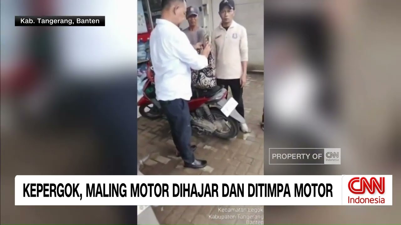 Maling Motor DIhajar dan Ditimpa Motor Usai Kepergok