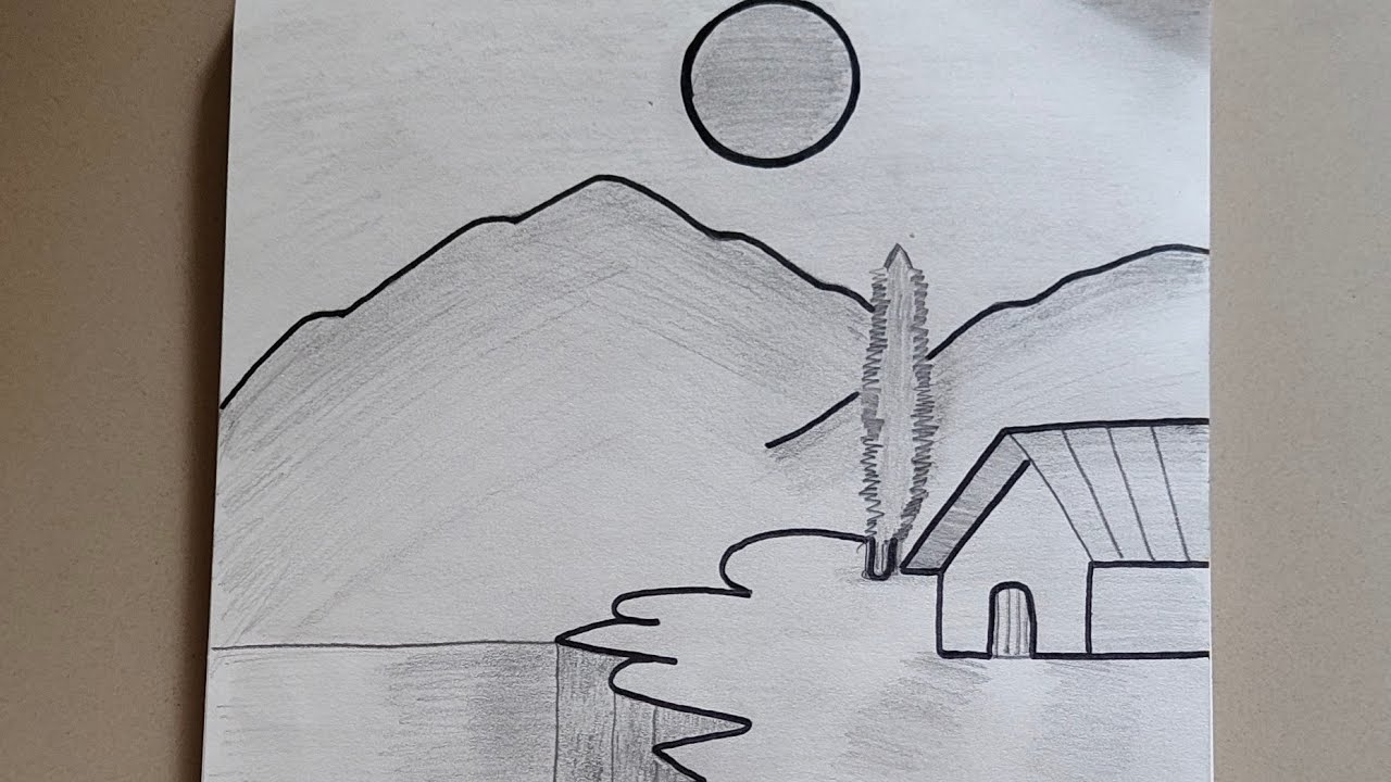 LIVE 3D Pencil Sketch ✏️ | Nature Scene Step by Step।