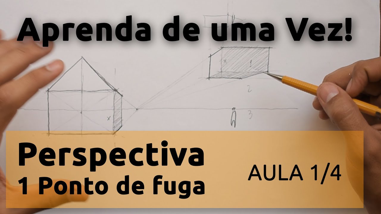 COMO DESENHAR PERSPECTIVA COM 1 PONTO DE FUGA - AULA 1/4 #arquitetura
