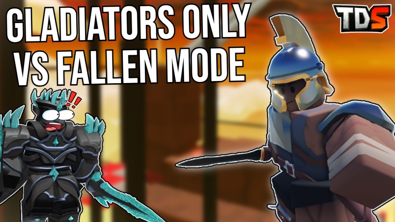 Reworked Gladiator only and Supports Vs Fallen | Roblox TDS