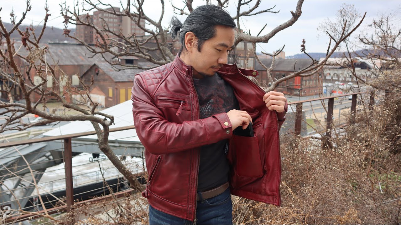Maroon Cafe Racer Leather Jacket by Angel Jackets Review