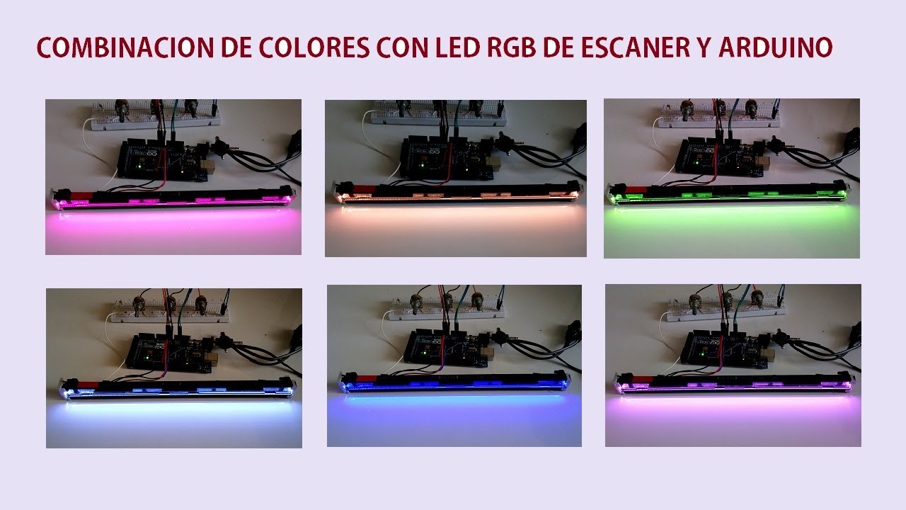 COMBINACI&Oacute;N DE COLORES CON LED RGB DE ESCANER Y ARDUINO / LUZ LED DE ESCANER SCANNER