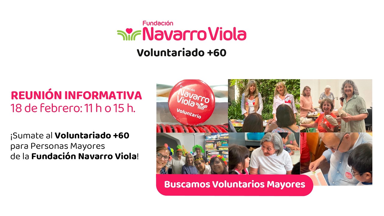 Voluntariado +60: reunión informativa del 18-feb, 10 h