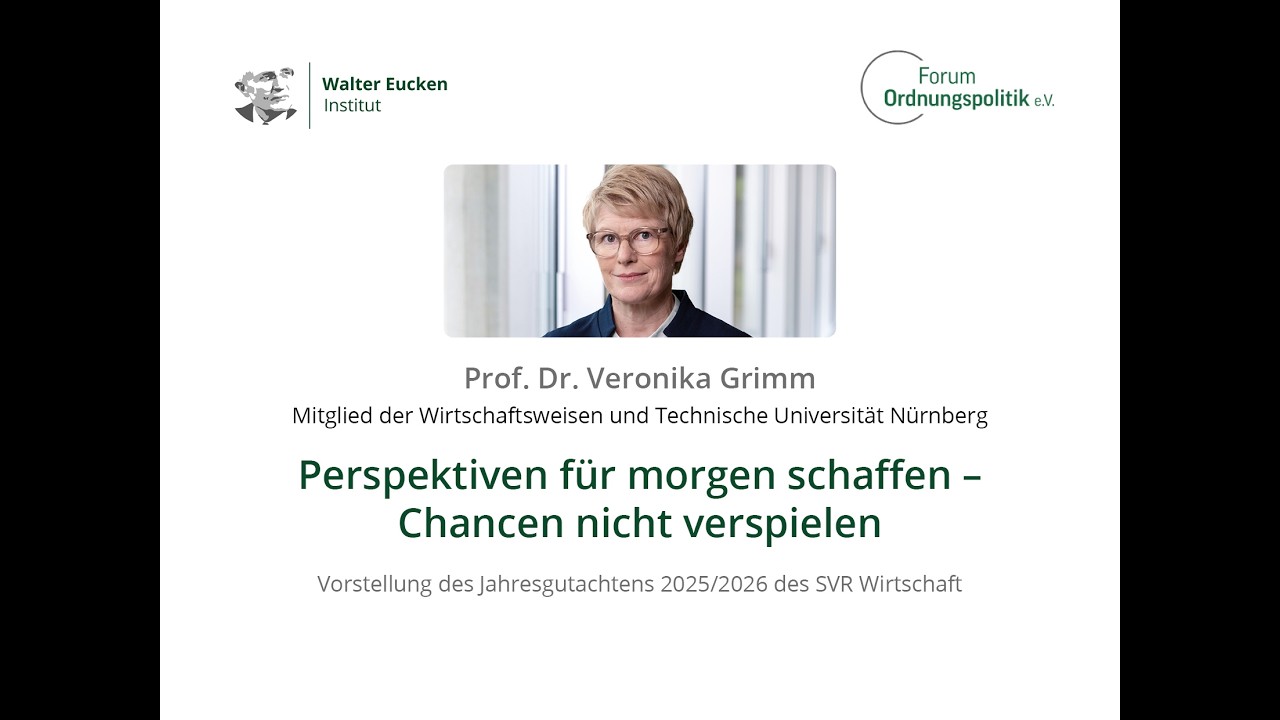Vorstellung des Jahresgutachtens der Wirtschaftsweisen durch Prof. Dr. Veronika Grimm (20.1.2026)