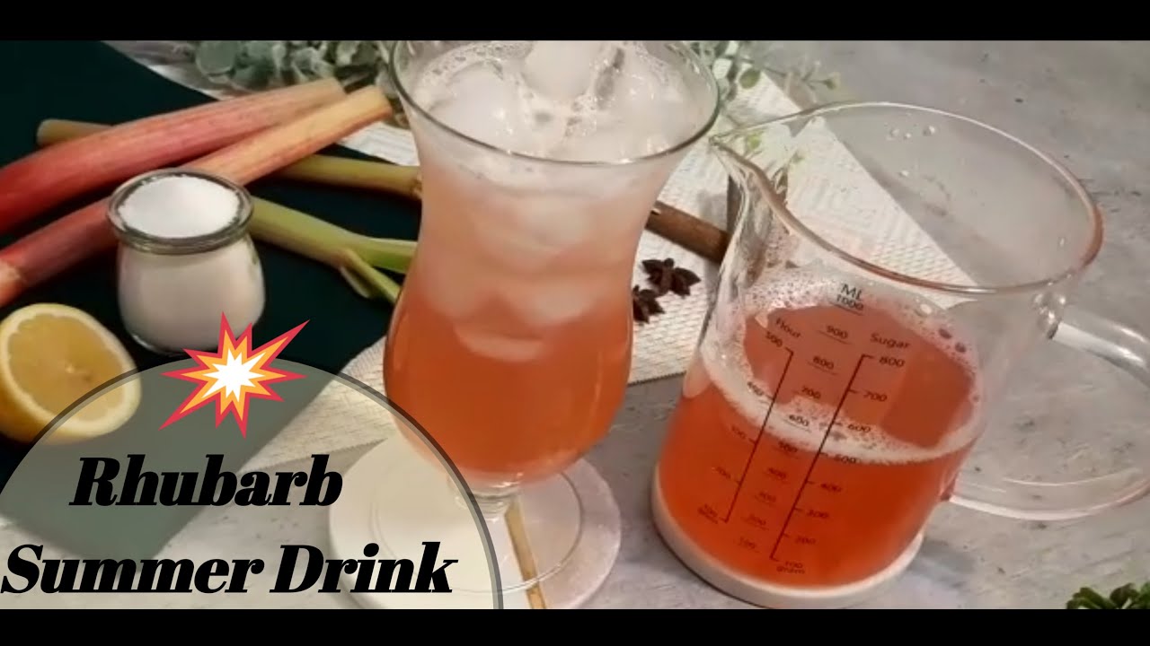 Homemade Rhubarb Lemonade/Juice | How To Make Rhubarb Lemonade | Cocktail Recipes