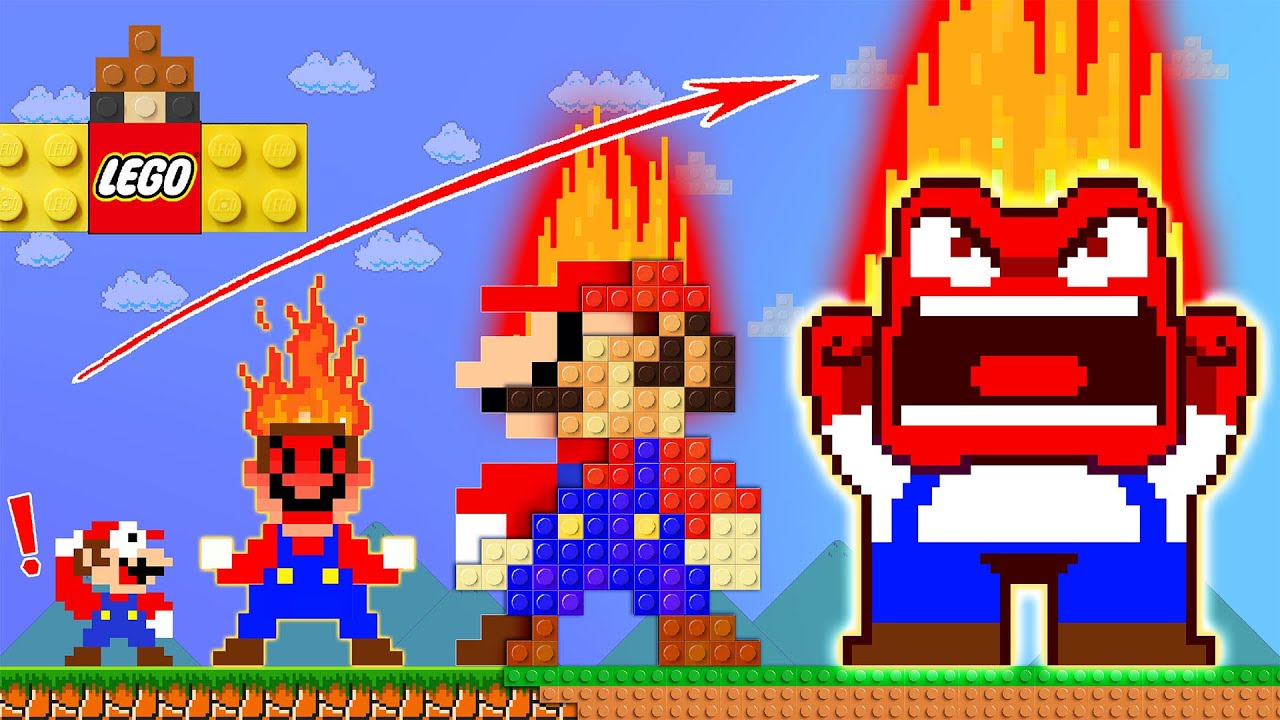 What If Mario Wonder but Every Seed Makes Mario Double Power to LEGO? | Good Mario