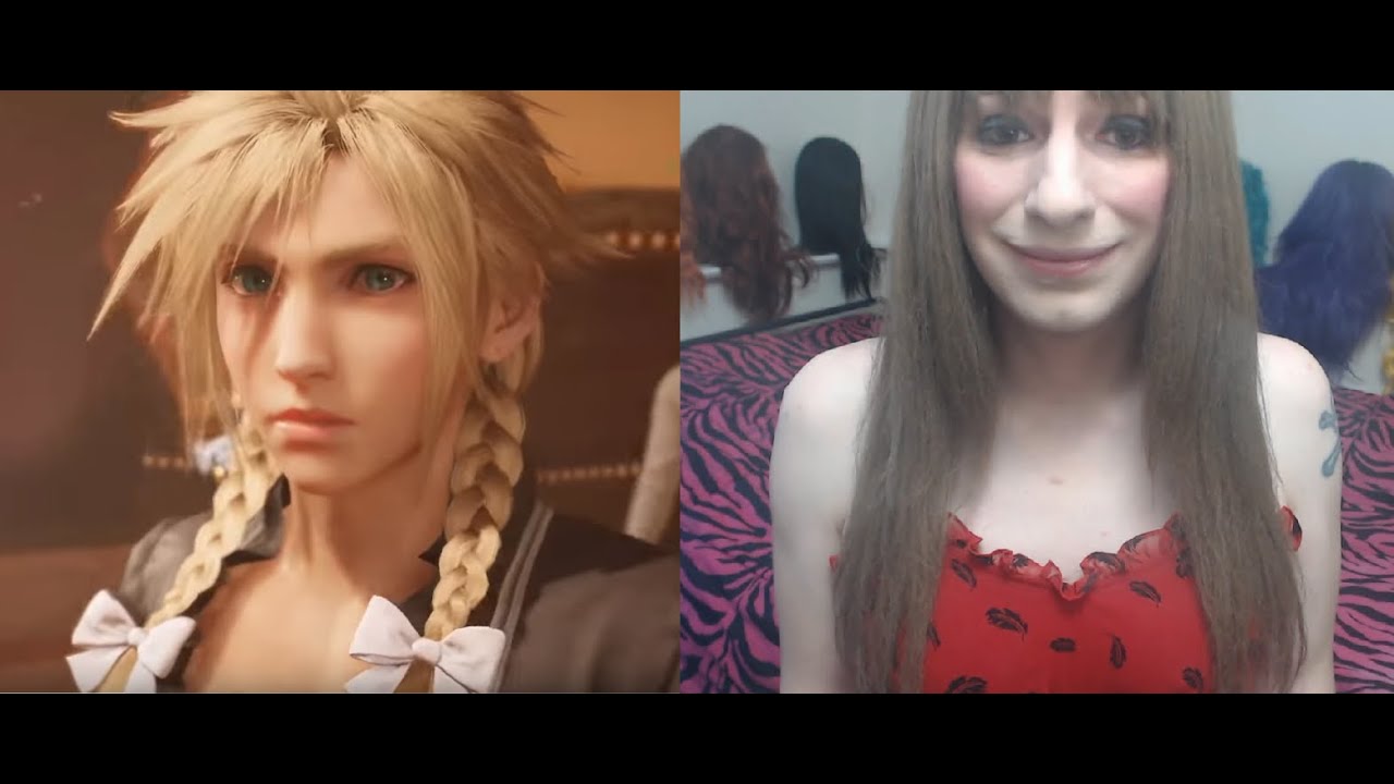 Cute Crossdressing Cloud in Final Fantasy VII Remake