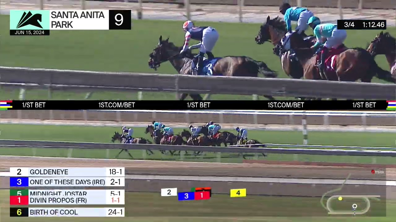 Divin Propos (FR) wins Race 9 on Saturday, June 15 at Santa Anita Park