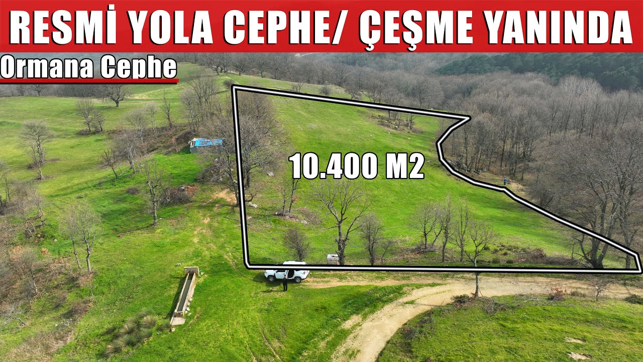 1662- Gönen'in Harika Köyünde Yanında Çeşmesi Olan 10.400 m2 Resmi Yola Cephe Tarla