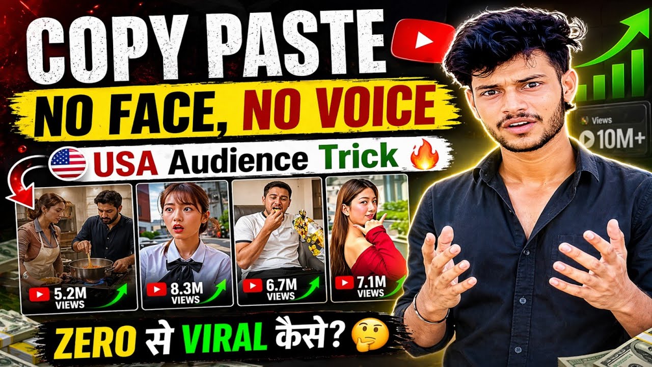USA 🇺🇸 No Face No Voice Copy Paste Channel Idea 2025 🔥 Best Faceless YouTube Automation Ideas