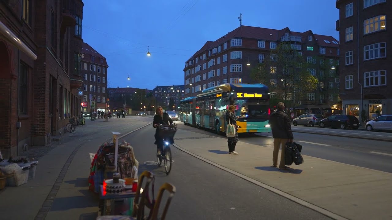 Denmark, Copenhagen, bus 5C ride from Sønderport to Ørestads Boulevard