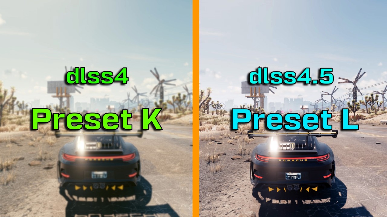 DLSS4.5 против DLSS4 / Пресет K против пресета L / 1080p / Cyberpunk 2077