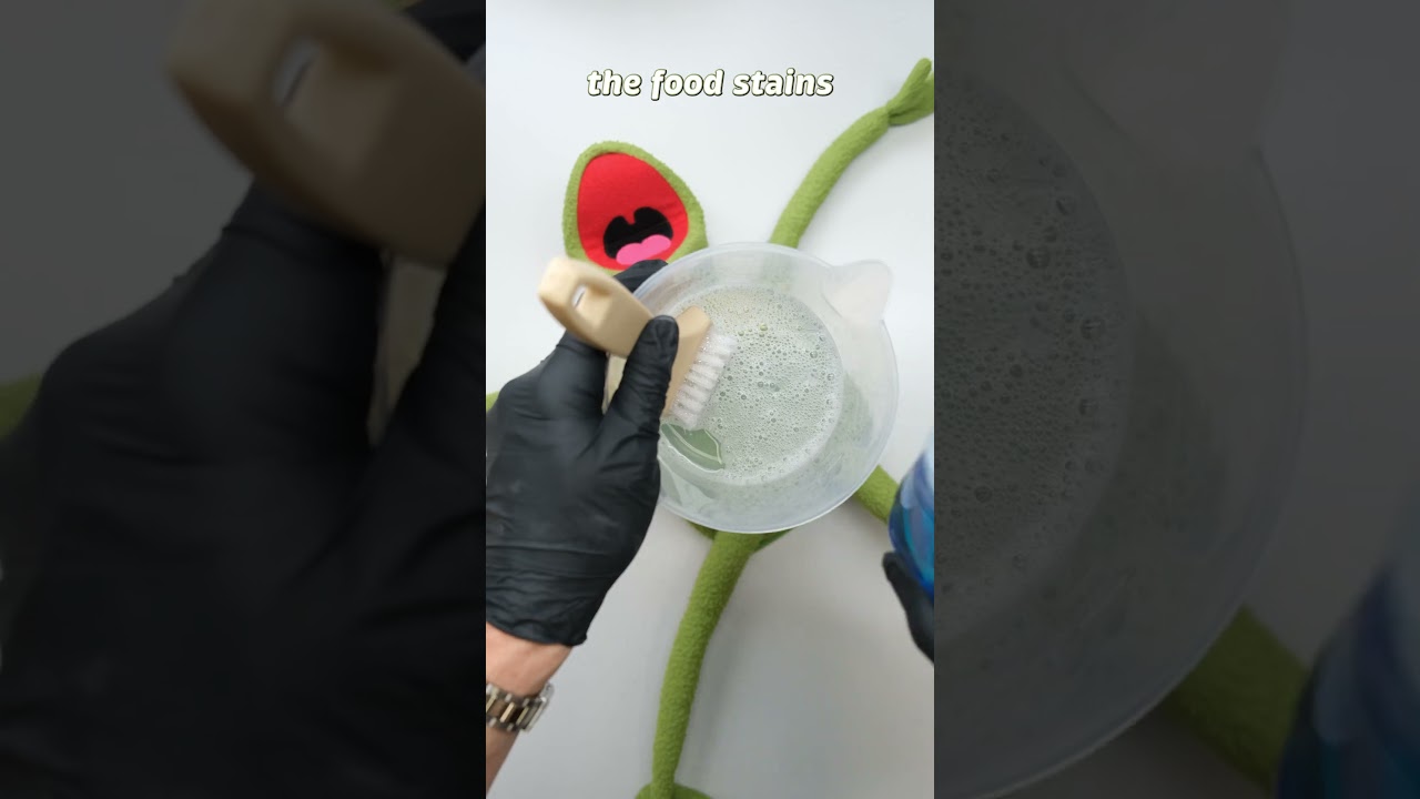 Cleaning KERMIT Entirely By Hand #laundry #muppets #kermitthefrog