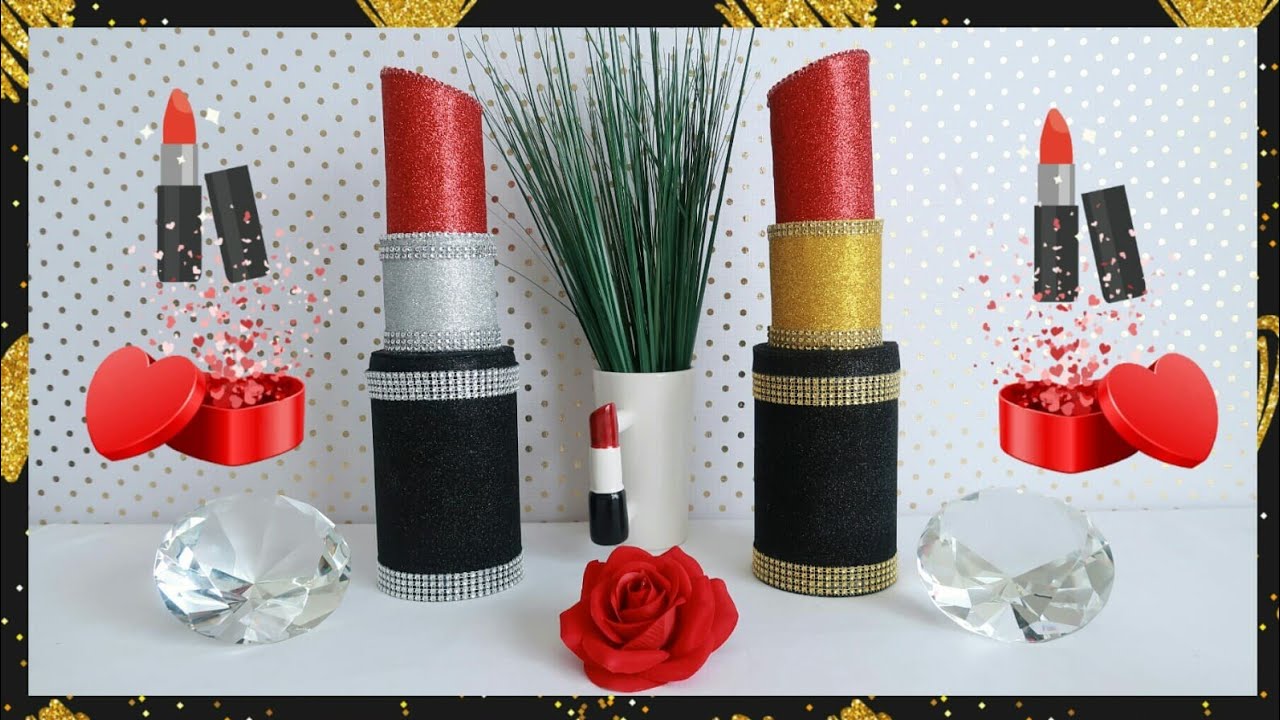 DIY Lipstick Gigante Con Carton | COMO HACER UN LAPIZ LABIAL CON CARTON FACIL