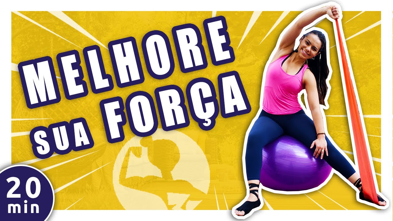 Exercícios de PILATES com Bola e Elástico para Melhorar sua FORÇA | 20 min