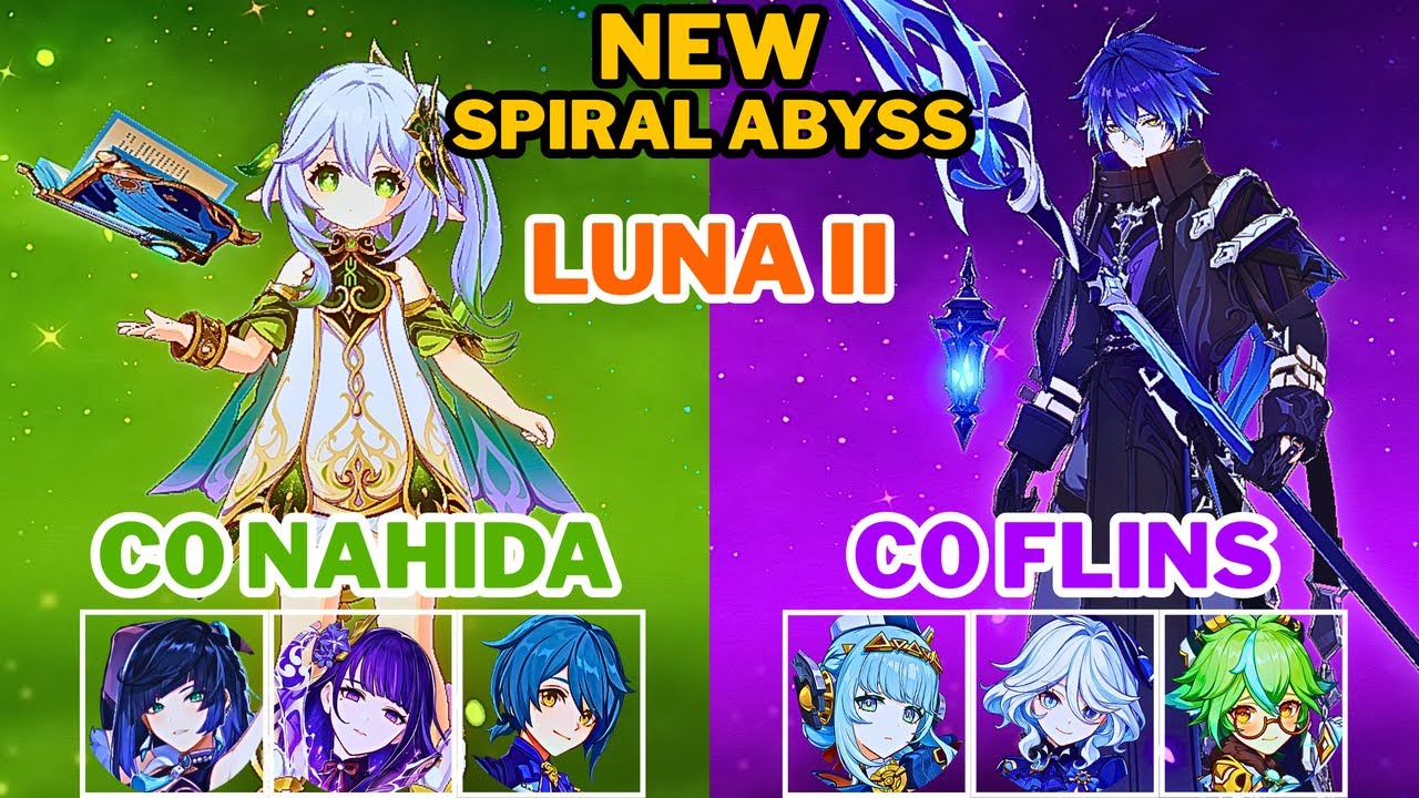 [NEW Spiral Abyss 6.1/Luna II] C0 Nahida Hyperbloom & C0 Flins Lunar-Charged | Genshin Impact