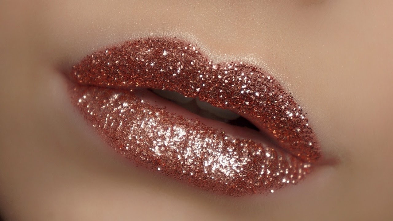 Rose Gold GLITTER LIPS Tutorial