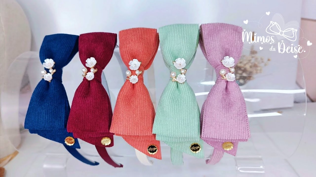 Laço duplo cotelê na tiara