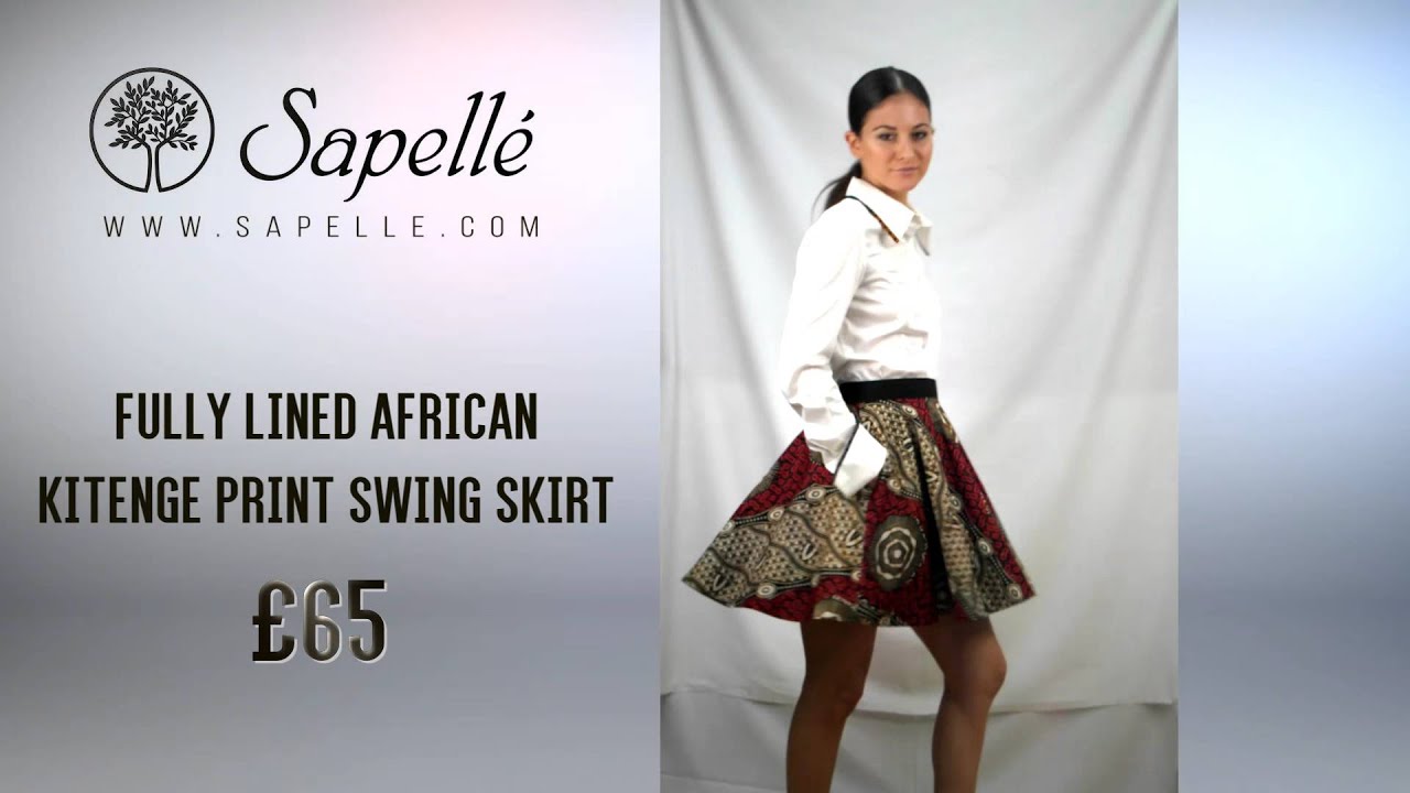 Lined African Print Mini Swing Skirt