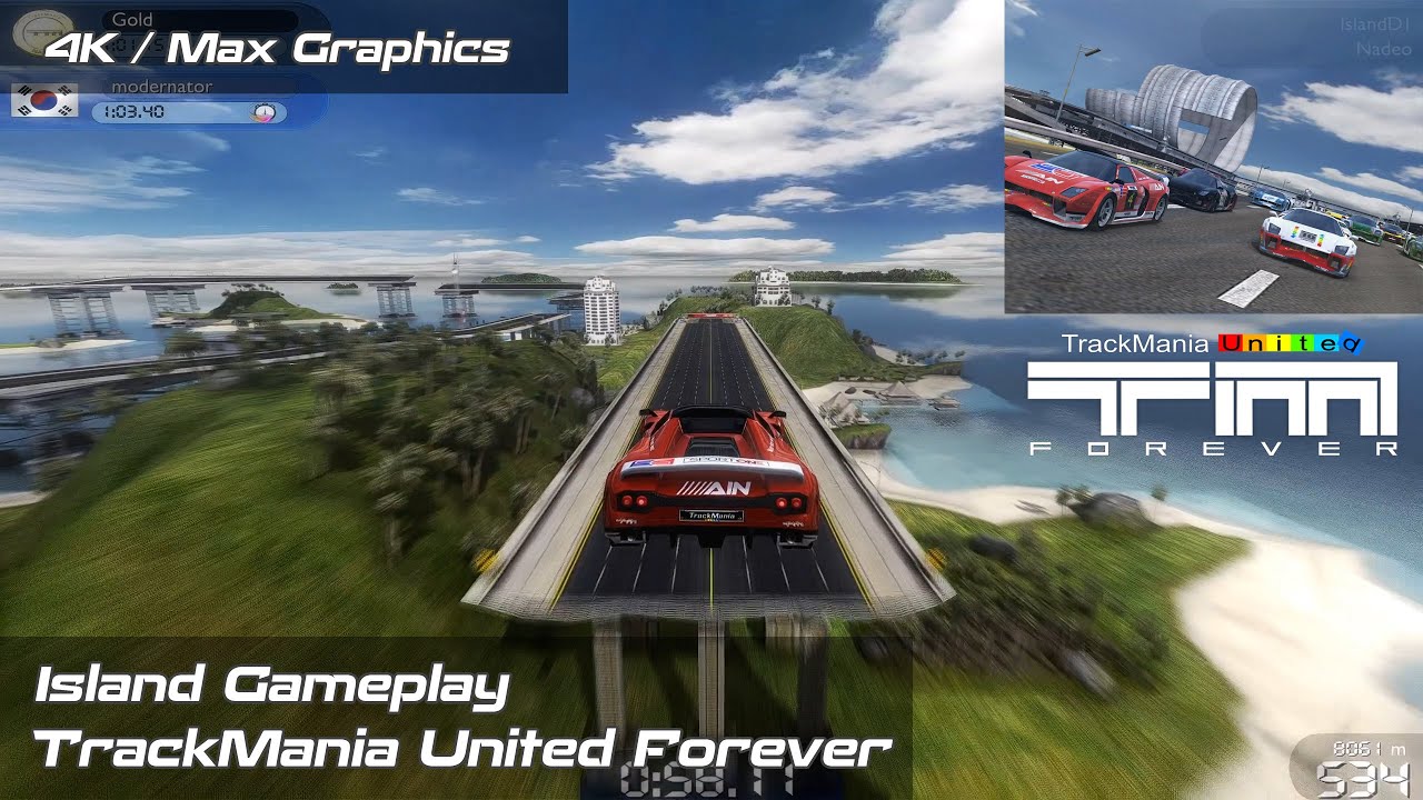 TrackMania United Forever: Island | Game Playthrough | Max Graphics | ReShade