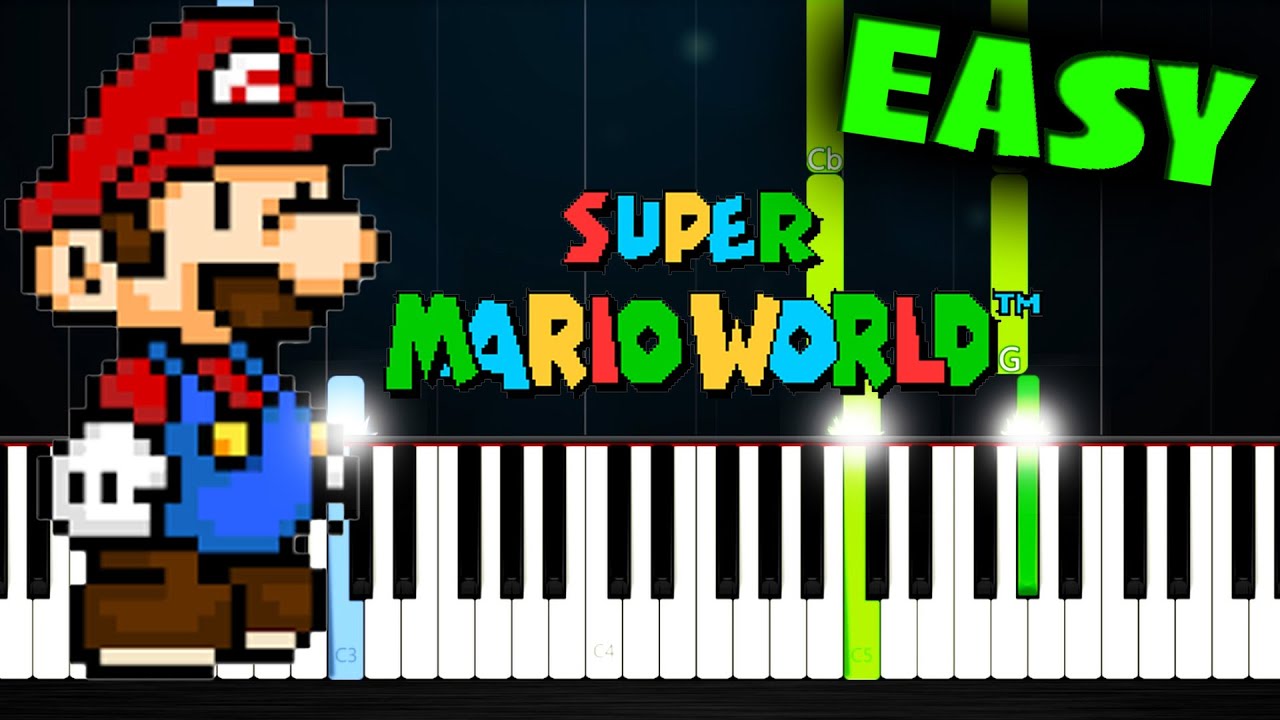 Castle Theme (Super Mario World) - EASY Piano Tutorial