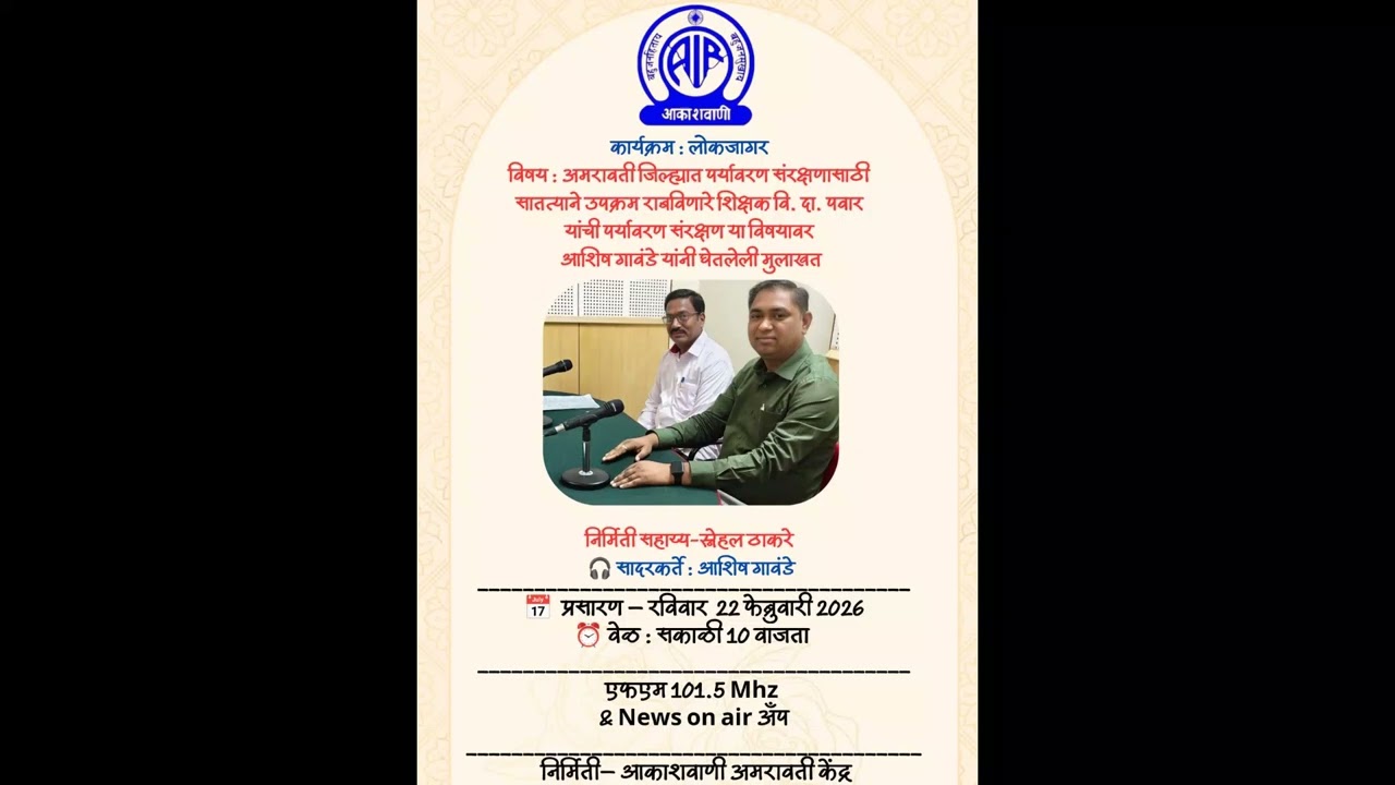 कार्यक्रम - लोकजागर ,निर्मिती साहाय्य - स्नेहल ठाकरे