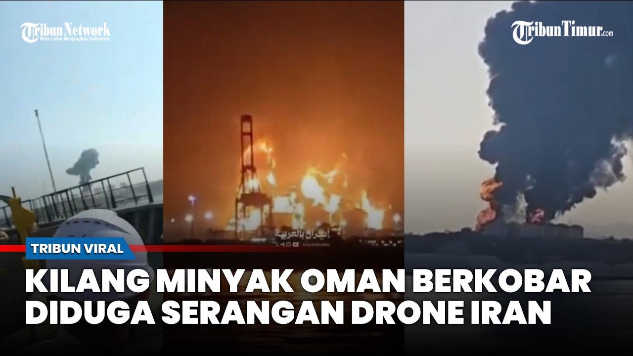 Kabut Asap Tebal Membumbung Tinggi, Serangan Drone Diduga Milik Iran Hancurkan Kilang Minyak Oman