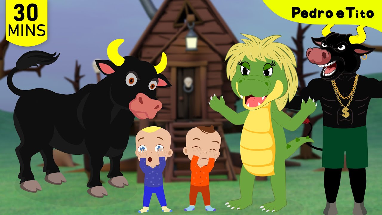 Boi da Cara Preta pega essas Crianças | 30 Min de BOI e CUCA - Pedro e Tito | Vídeo Infantil