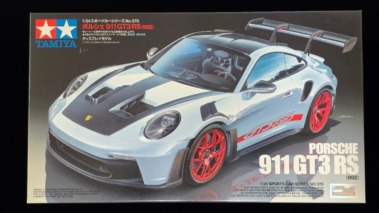 타미야 1/24 포르쉐 911 GT3 RS(992) 구성품.