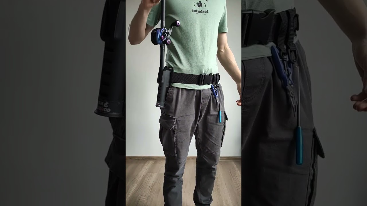Fishing rod holder belt fishing gear and tools #fishing #fishinggear #fishingaccessories #fishtackle