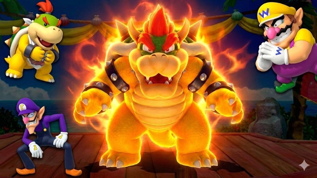 Wario, Waluigi, & Bowser Jr. Try to Dethrone 🦖BOWSER 👑 (Part 1) | Mario party jamboree 