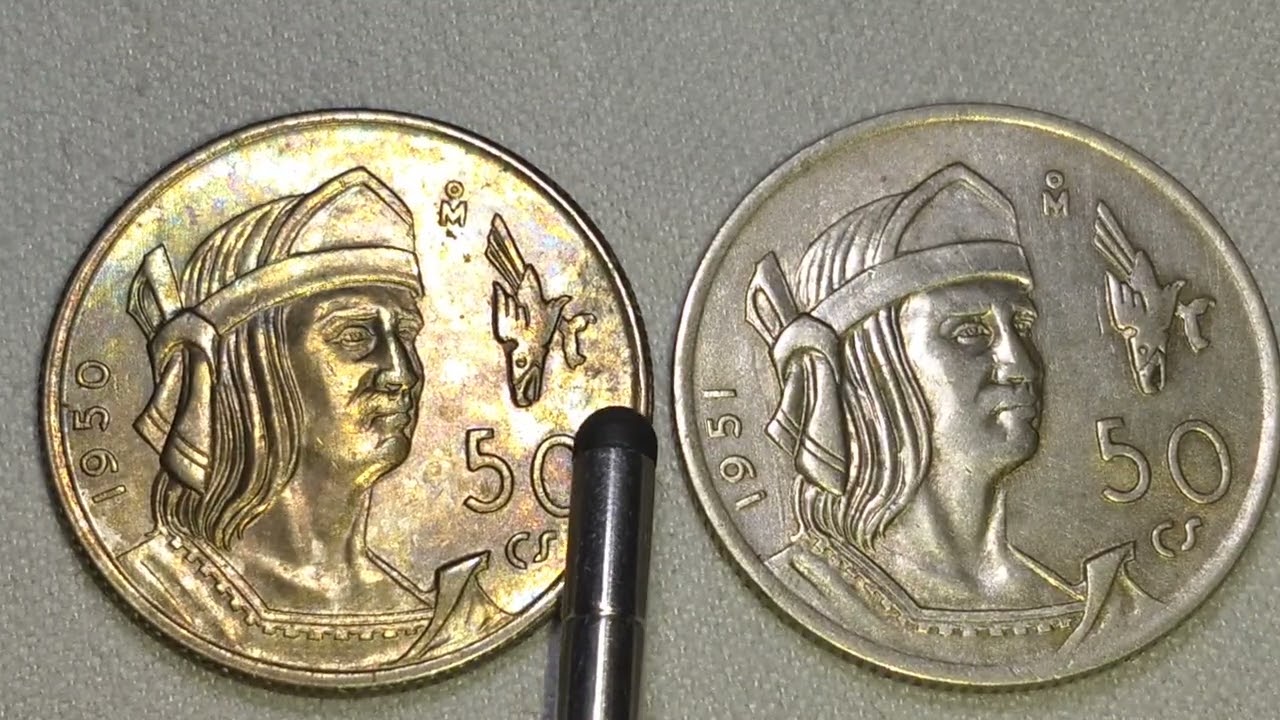 50 Centavos Cuahutémoc 1951 escasa y valiosa 