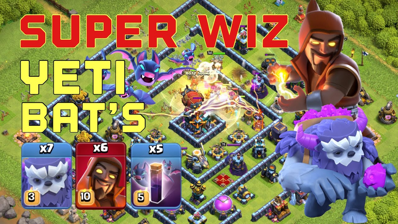 'Super Wiz Yeti Bat's' Strategy! Th13 Yeti Super Wizard + Bat's Spell Legend League Attacks 2020 Dec