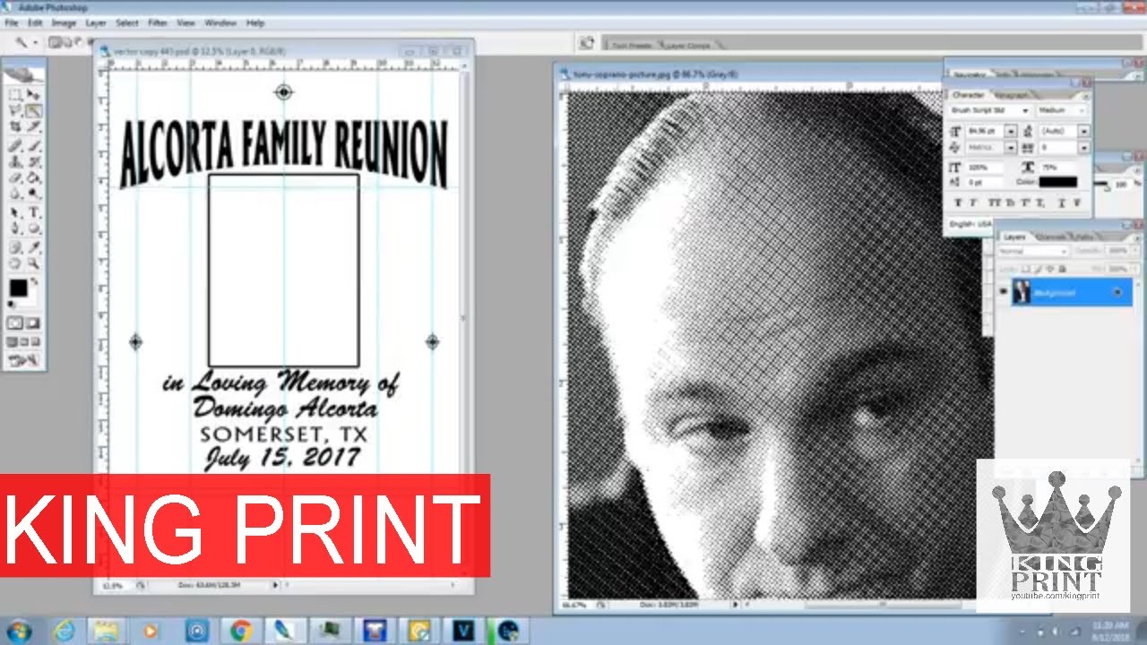 How to create Halftones for screen printing in photoshop