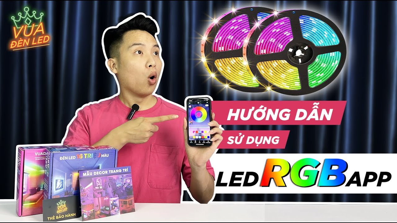 Hướng dẫn sử dụng đèn led RGB điều khiển bằng APP - Cách dùng đèn led RGB trên tiktok| vua đèn led